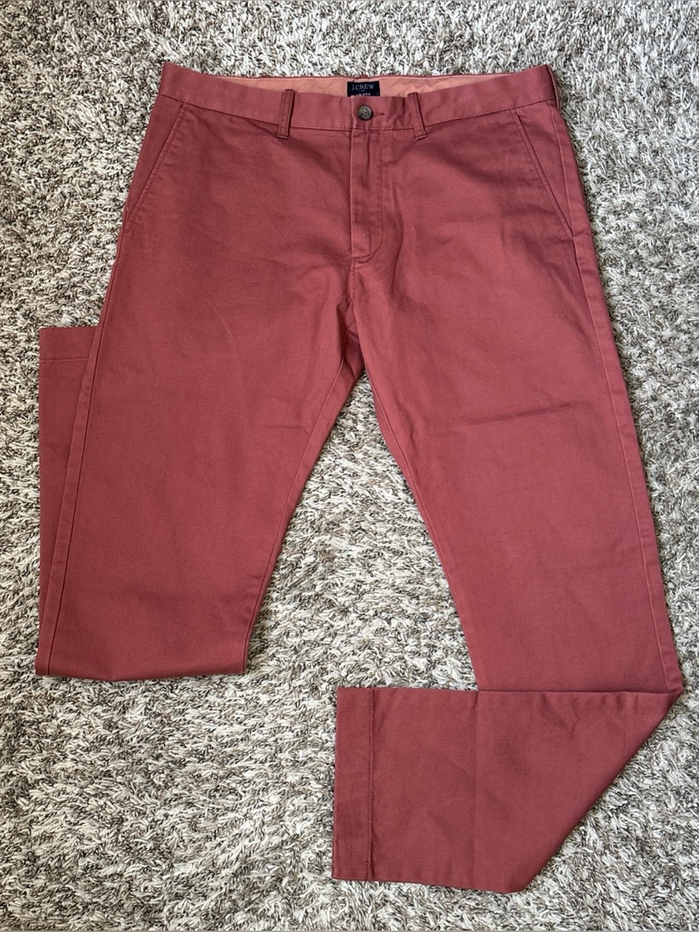 J. Crew Mens Driggs Slim Fit Chino Pants, 32x32, Muted Coral/Dusty Pink, NWT